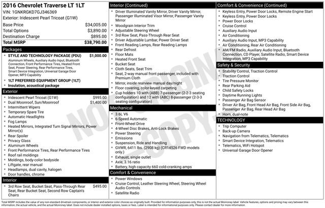 Used 2016 Chevrolet Traverse LT w/ Style and Technology Package image 48