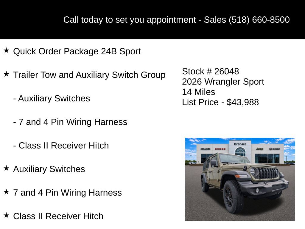 New 2026 Jeep Wrangler Unlimited Sport AWD/4WD image 5