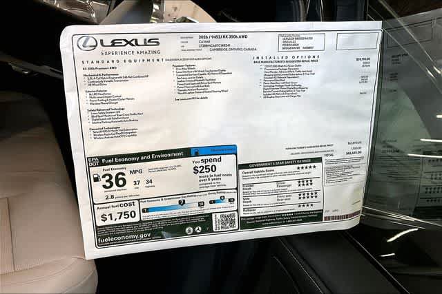 New 2026 Lexus RX 350 AWD/4WD image 14