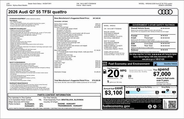 New 2026 Audi Q7 3.0T Premium Plus image 31