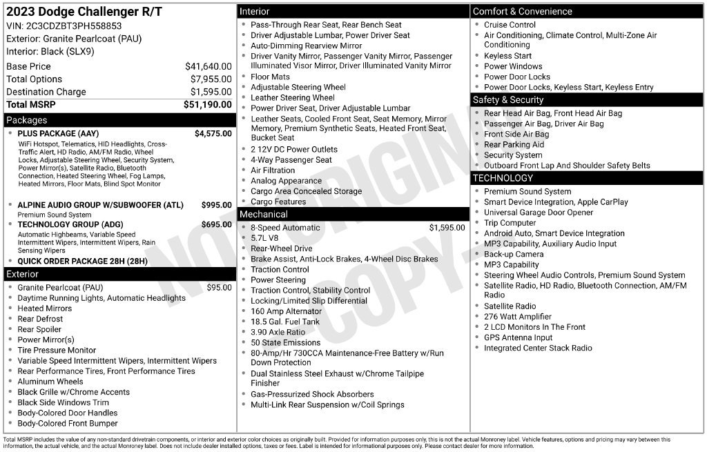 Used 2023 Dodge Challenger R/T w/ Plus Package RWD image 9