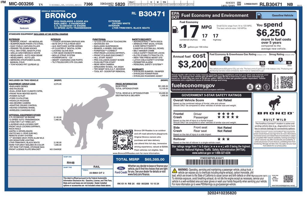 Used 2024 Ford Bronco Badlands image 62