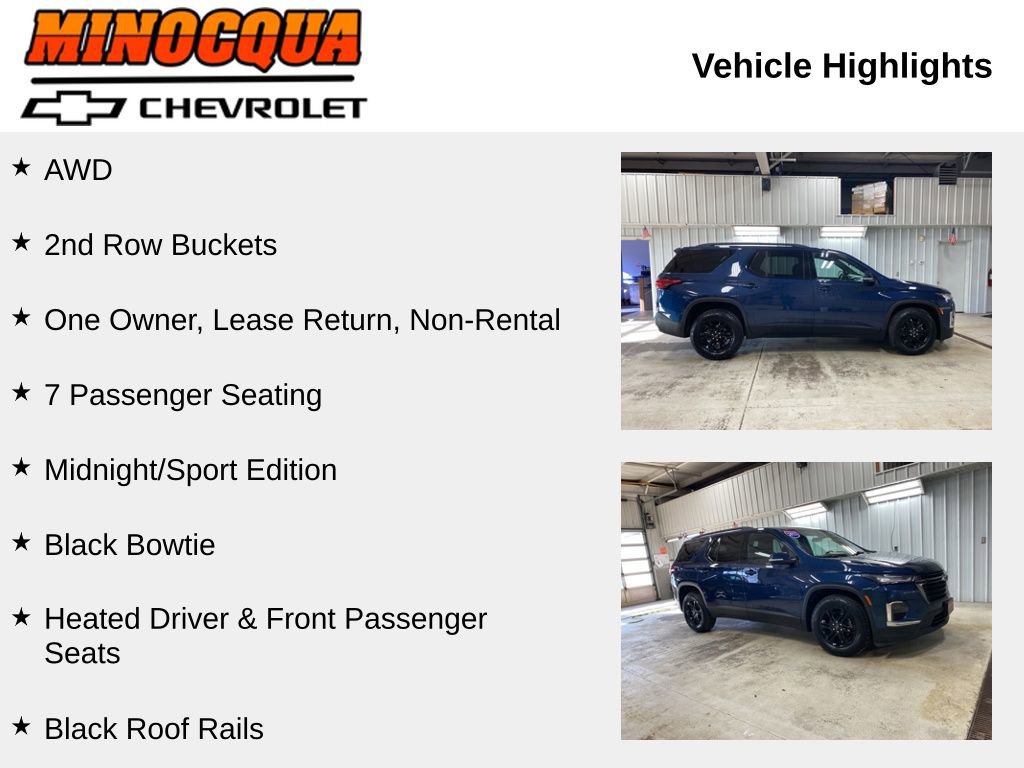Used 2023 Chevrolet Traverse LT w/ Midnight/Sport Edition image 2