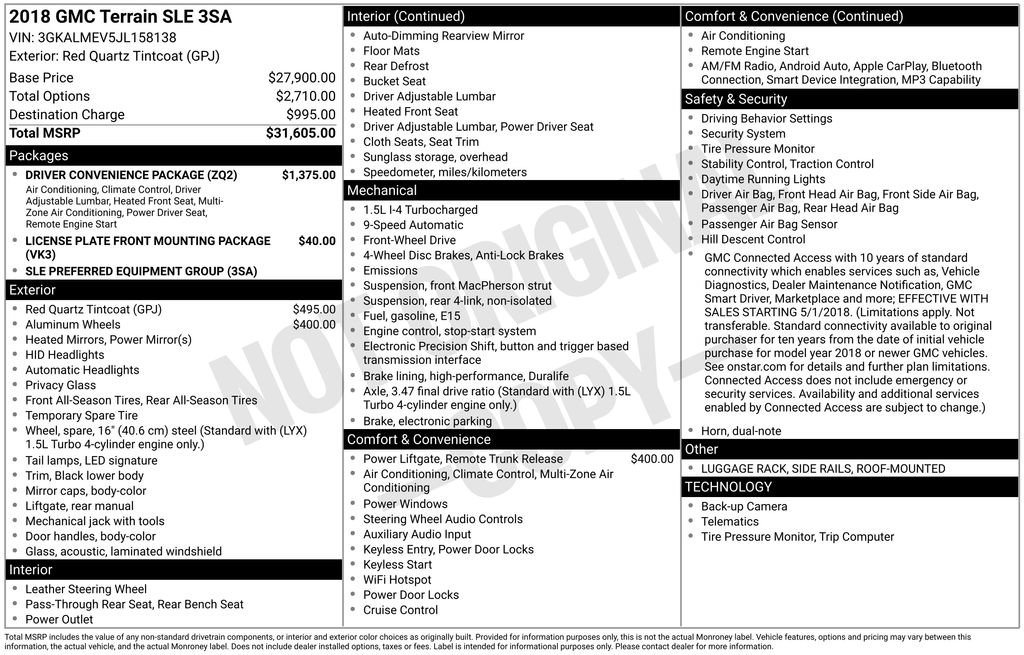 Used 2018 GMC Terrain SLE w/ Driver Convenience Package image 4