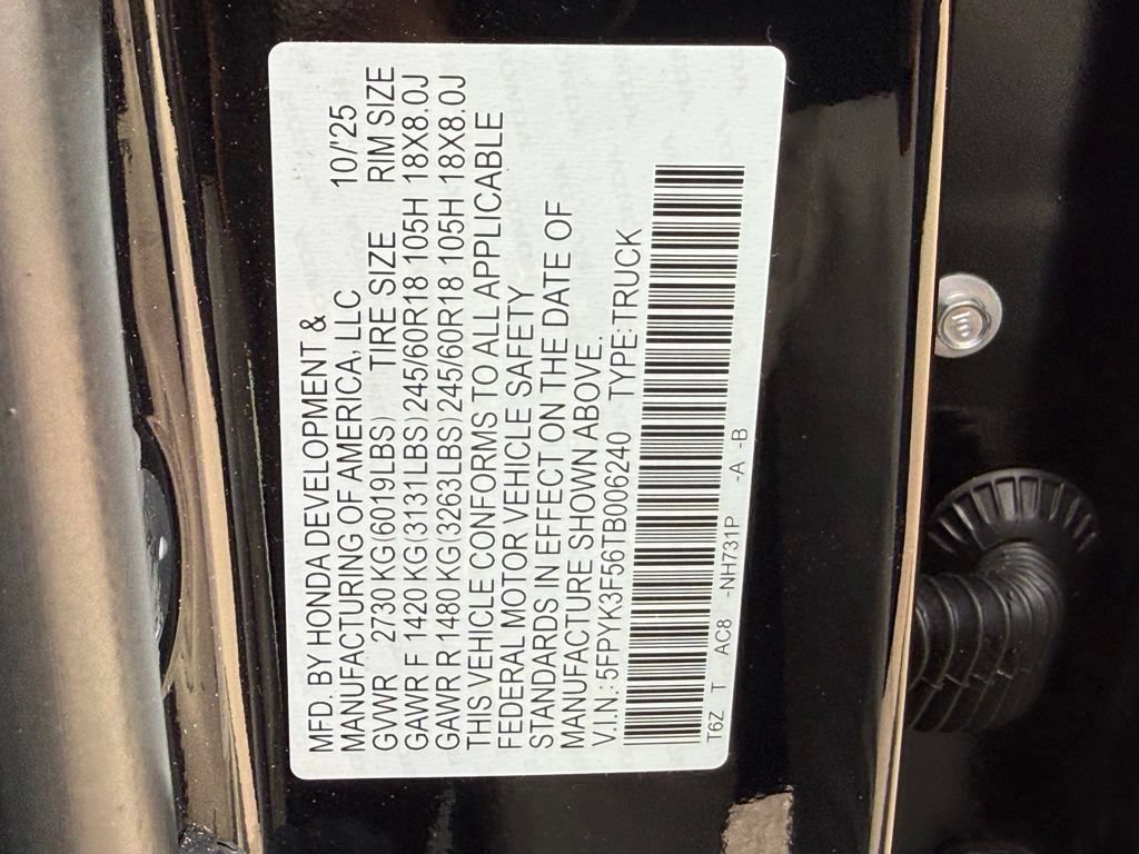 Certified 2026 Honda Ridgeline RTL image 29