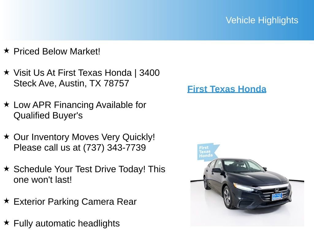 Used 2019 Honda Insight EX image 9