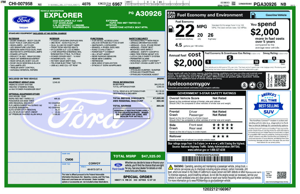Used 2023 Ford Explorer XLT w/ Equipment Group 202A AWD/4WD image 6