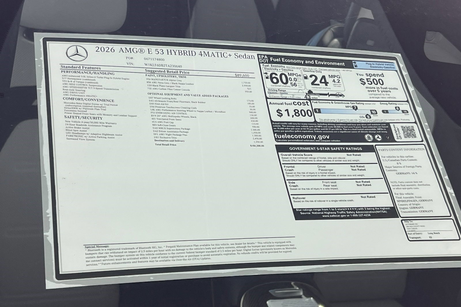 New 2026 Mercedes-Benz E 53 AMG e 4MATIC Sedan image 29