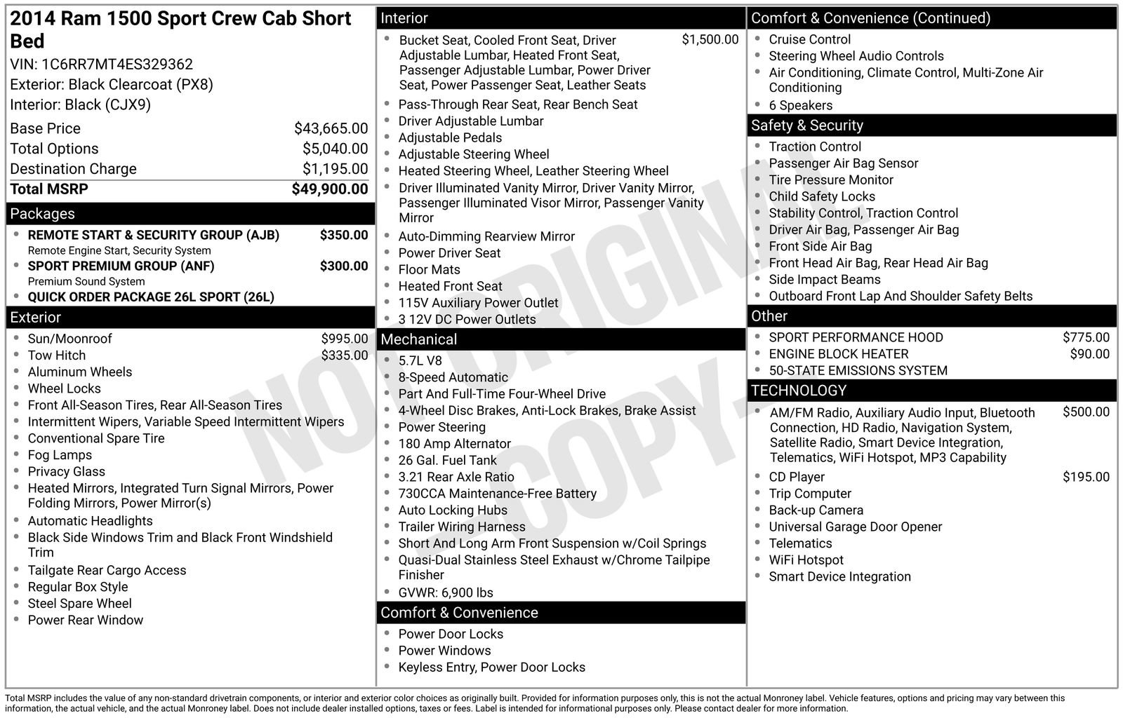 Used 2014 RAM 1500 Sport w/ Remote Start & Security Group AWD/4WD image 74