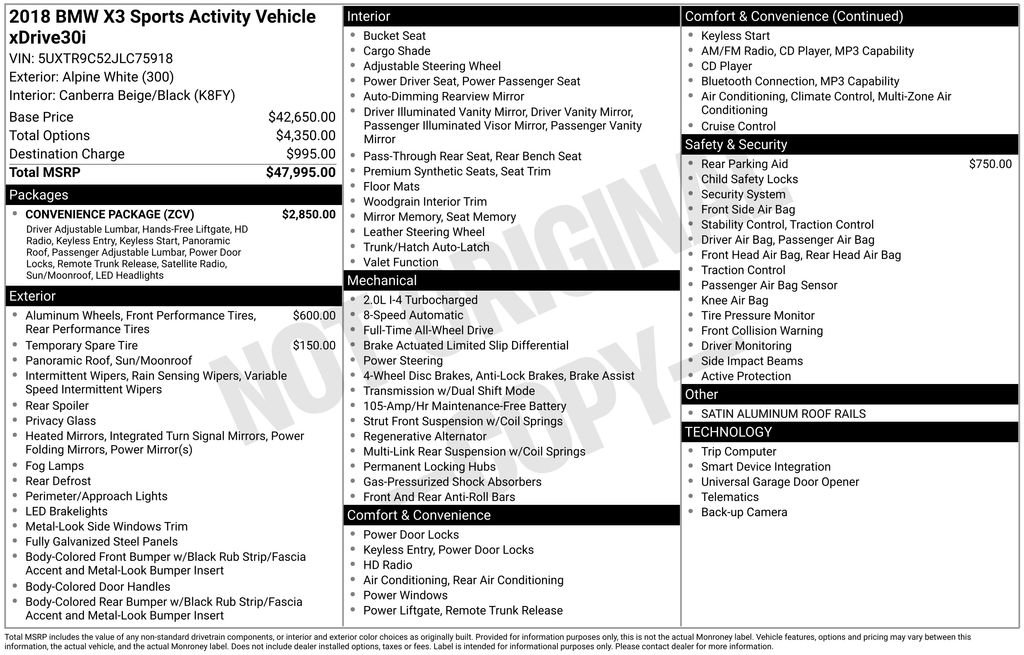 Used 2018 BMW X3 xDrive30i image 2