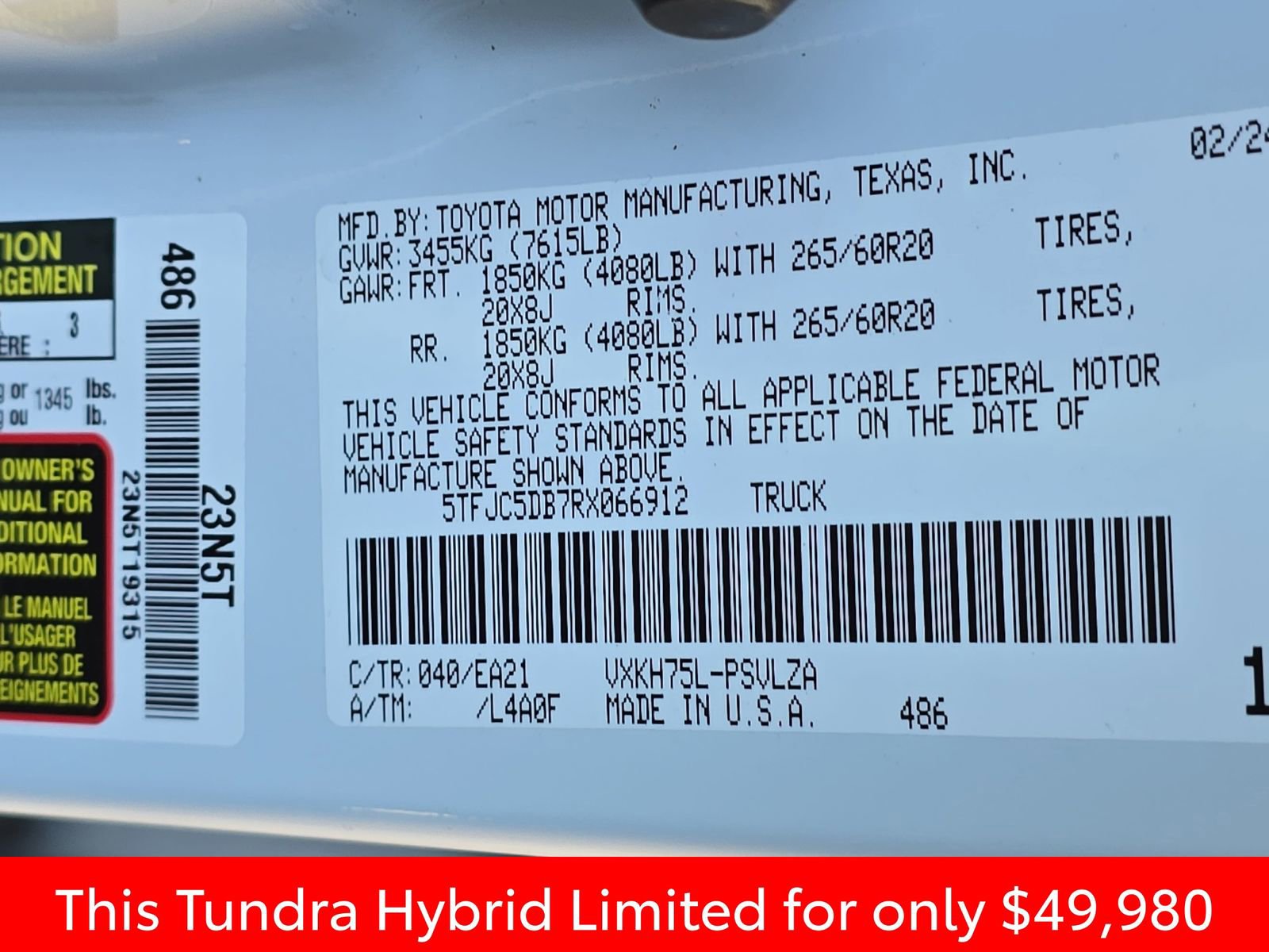 Used 2024 Toyota Tundra Limited image 42