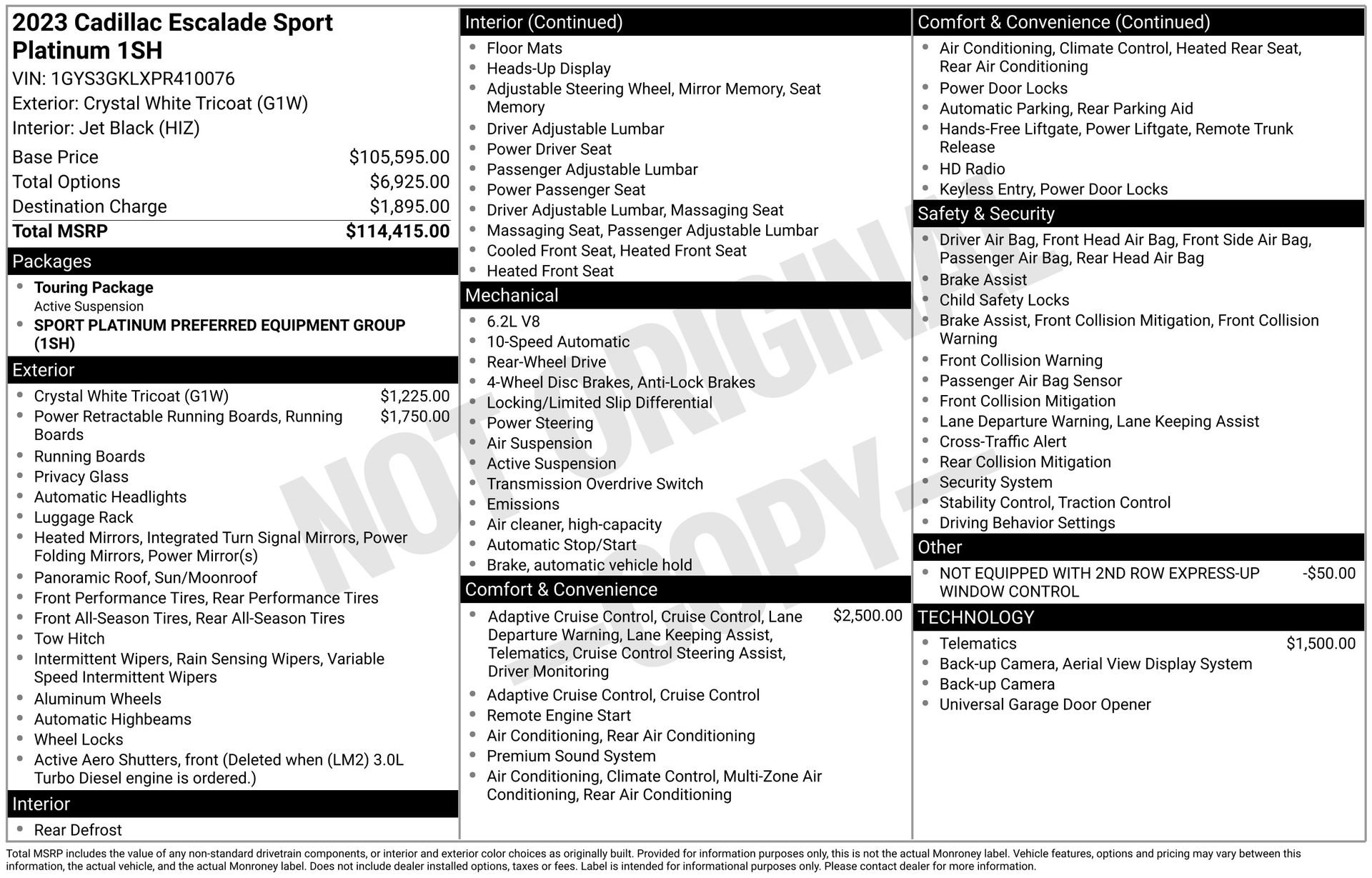 Used 2023 Cadillac Escalade Sport Platinum RWD image 58