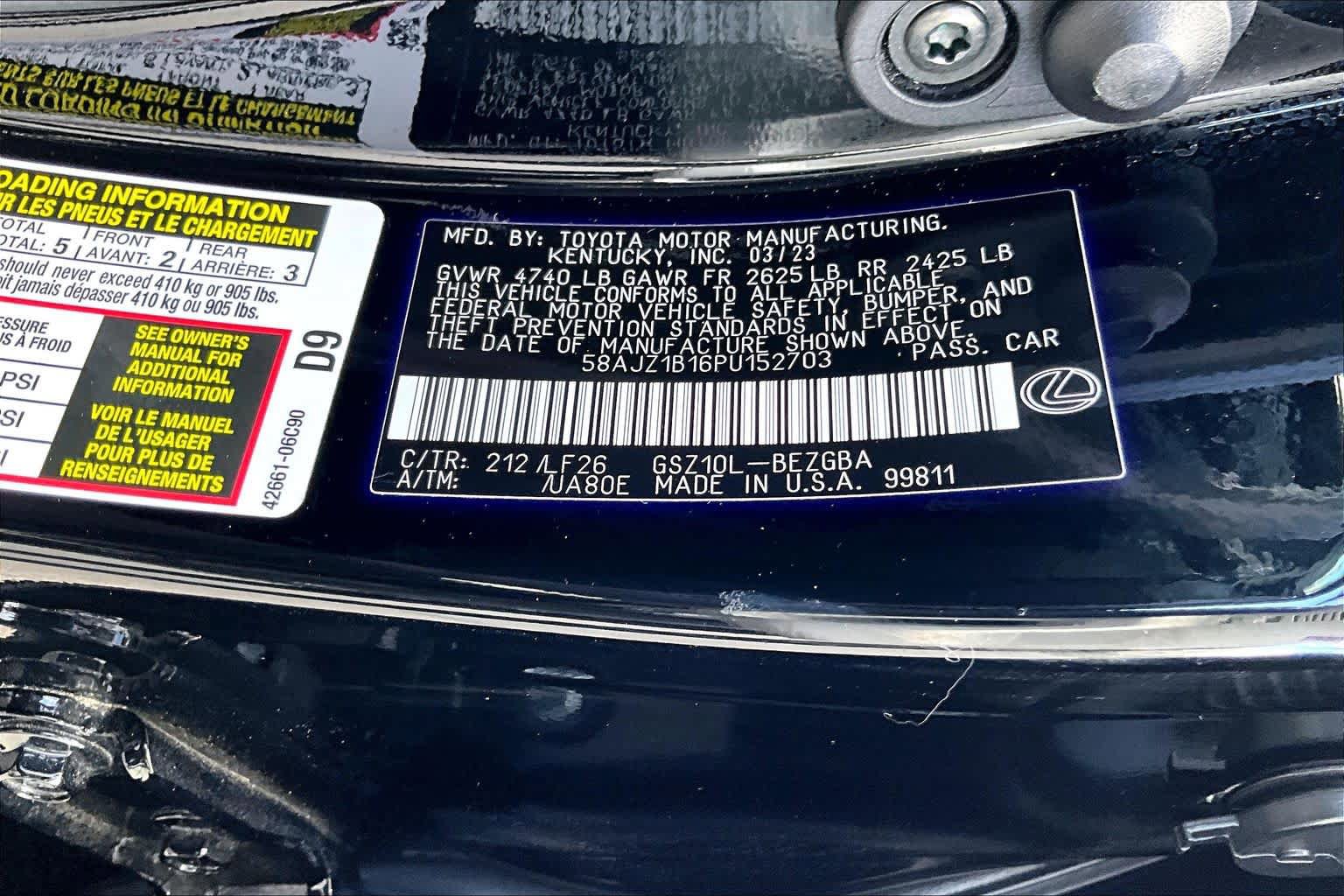 Certified 2023 Lexus ES 350 F Sport w/ Accessory Package (Z2) FWD image 35