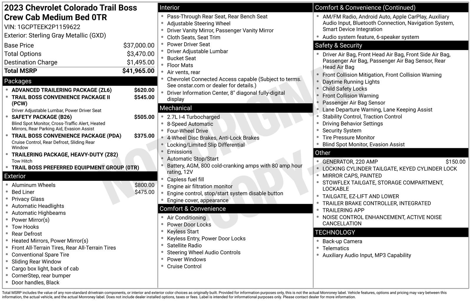Used 2023 Chevrolet Colorado Trail Boss w/ Advanced Trailering Package AWD/4WD image 8