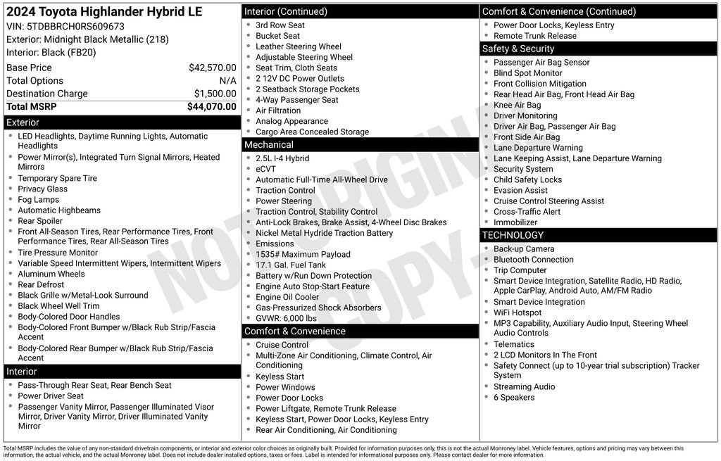 Used 2024 Toyota Highlander LE AWD/4WD image 29