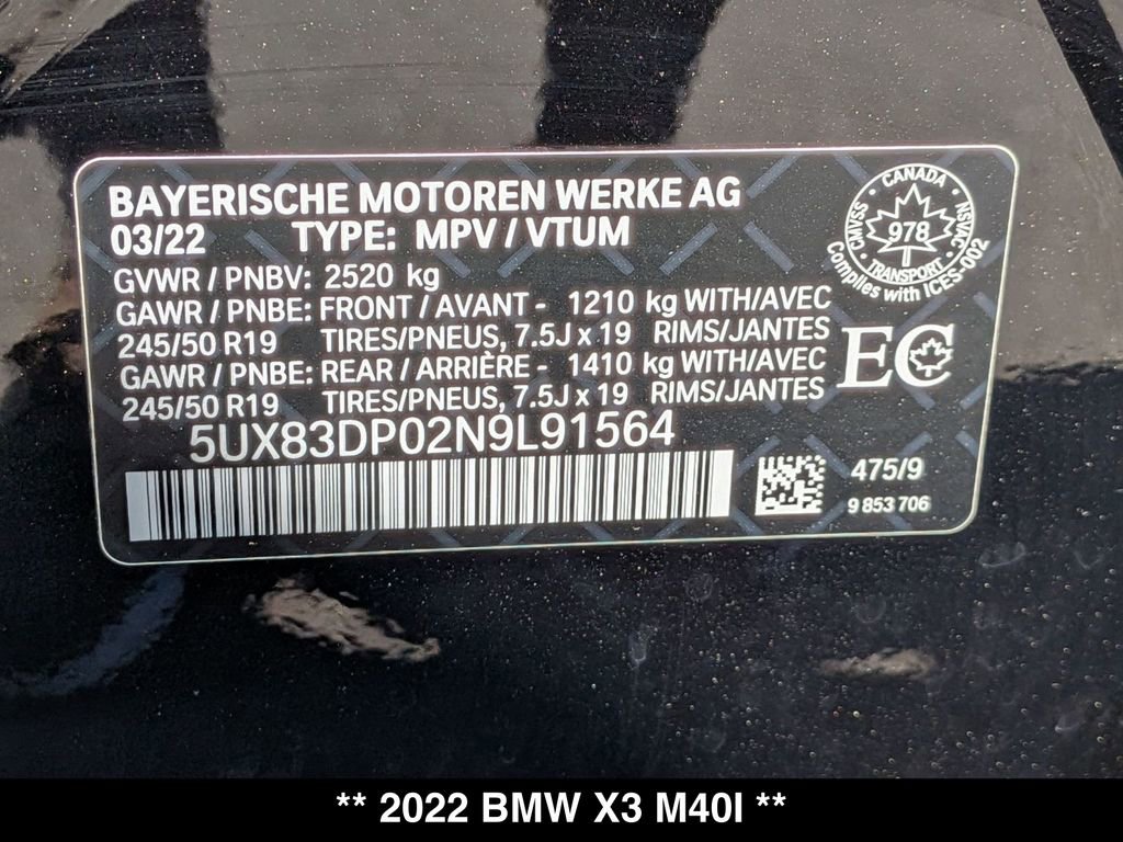 Used 2022 BMW X3 M40i AWD/4WD image 29