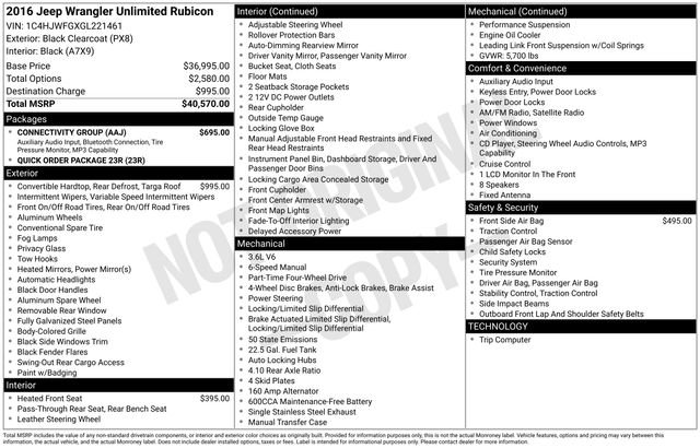 Used 2016 Jeep Wrangler Unlimited Rubicon w/ Connectivity Group image 31