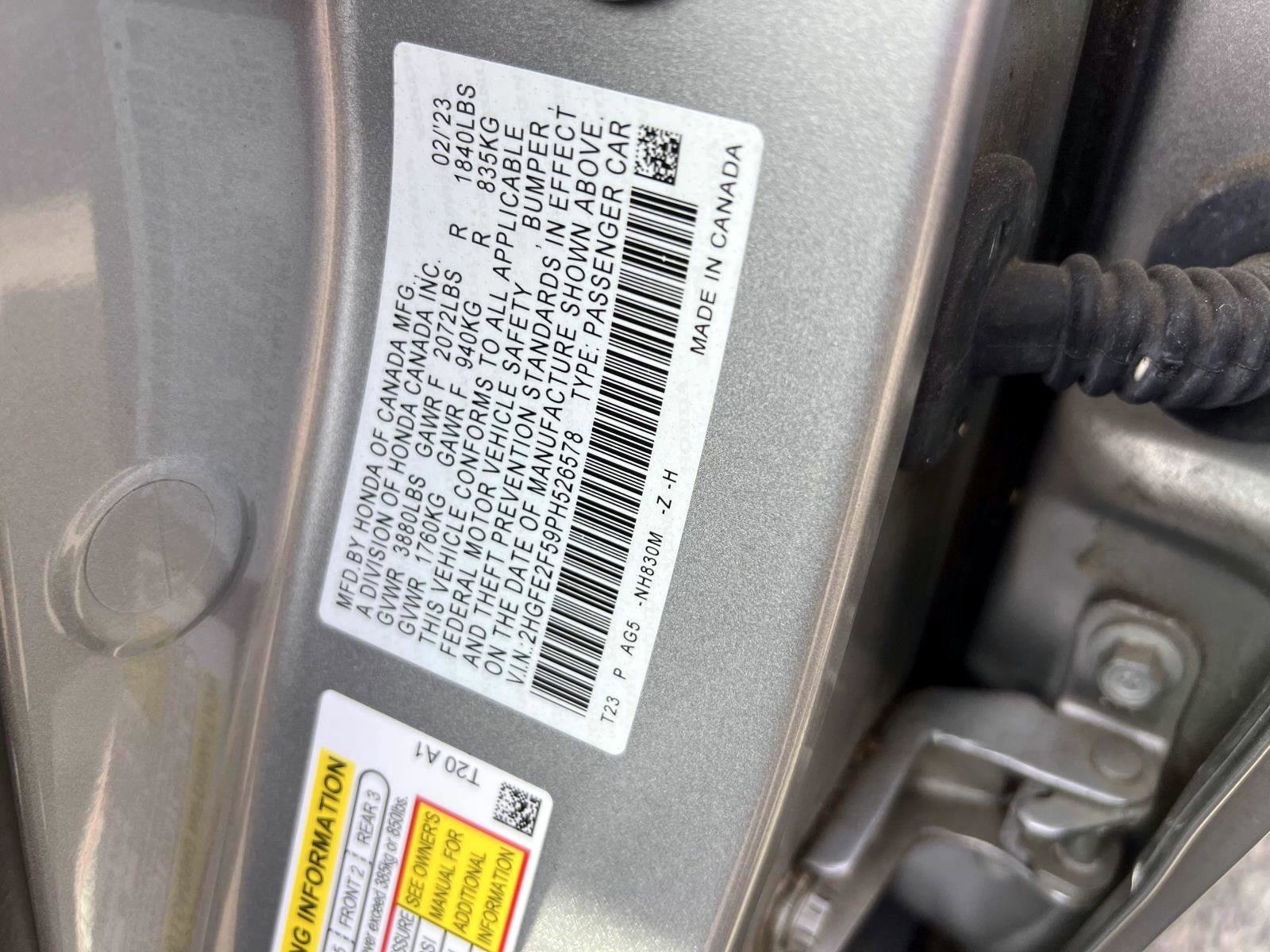 Certified 2023 Honda Civic Sport image 15