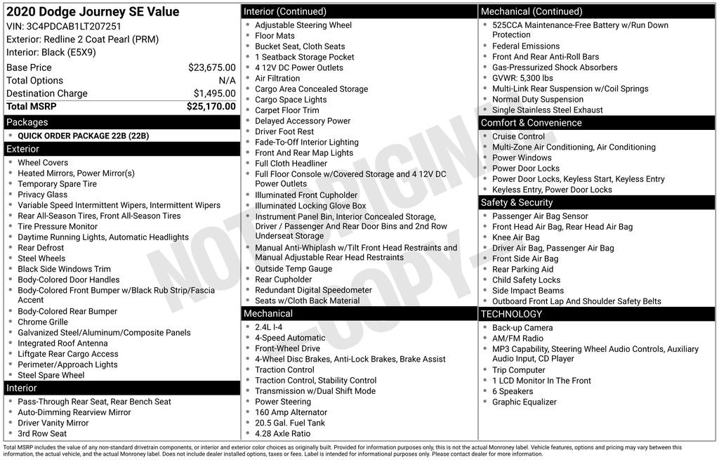 Used 2020 Dodge Journey SE FWD image 43