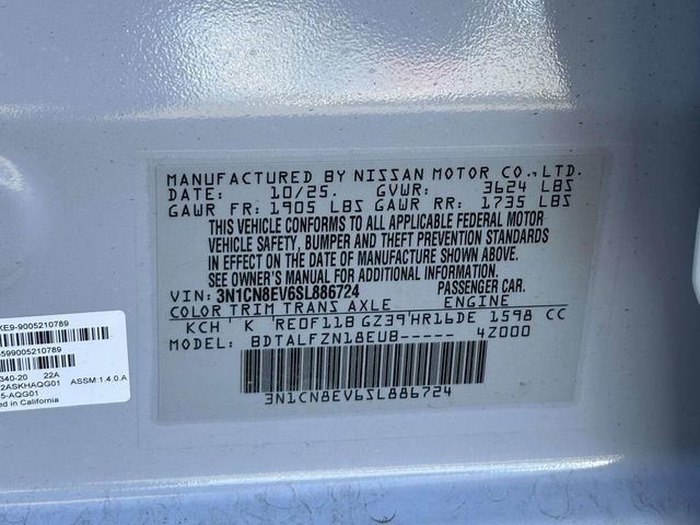 New 2025 Nissan Versa SV w/ Trunk Package image 26