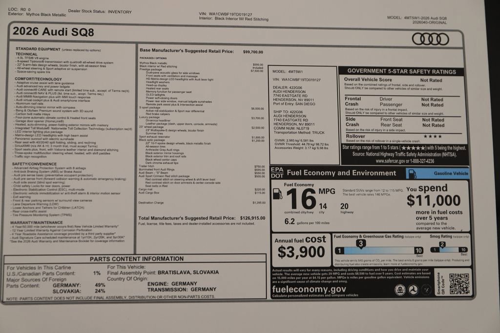 New 2026 Audi SQ8 Prestige image 32