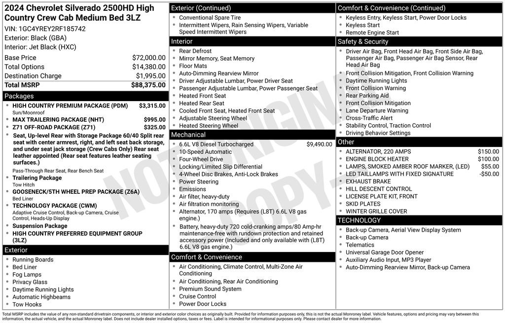 Used 2024 Chevrolet Silverado 2500 High Country w/ High Country Premium Package AWD/4WD image 2