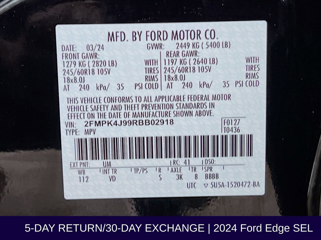 Used 2024 Ford Edge SEL AWD/4WD image 35