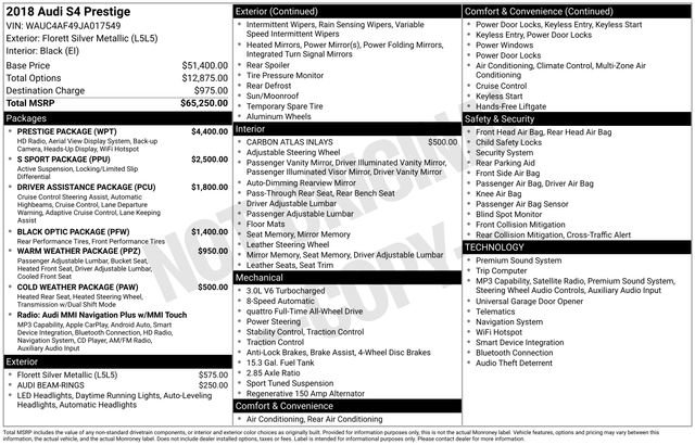 Used 2018 Audi S4 Prestige w/ Prestige Package image 29