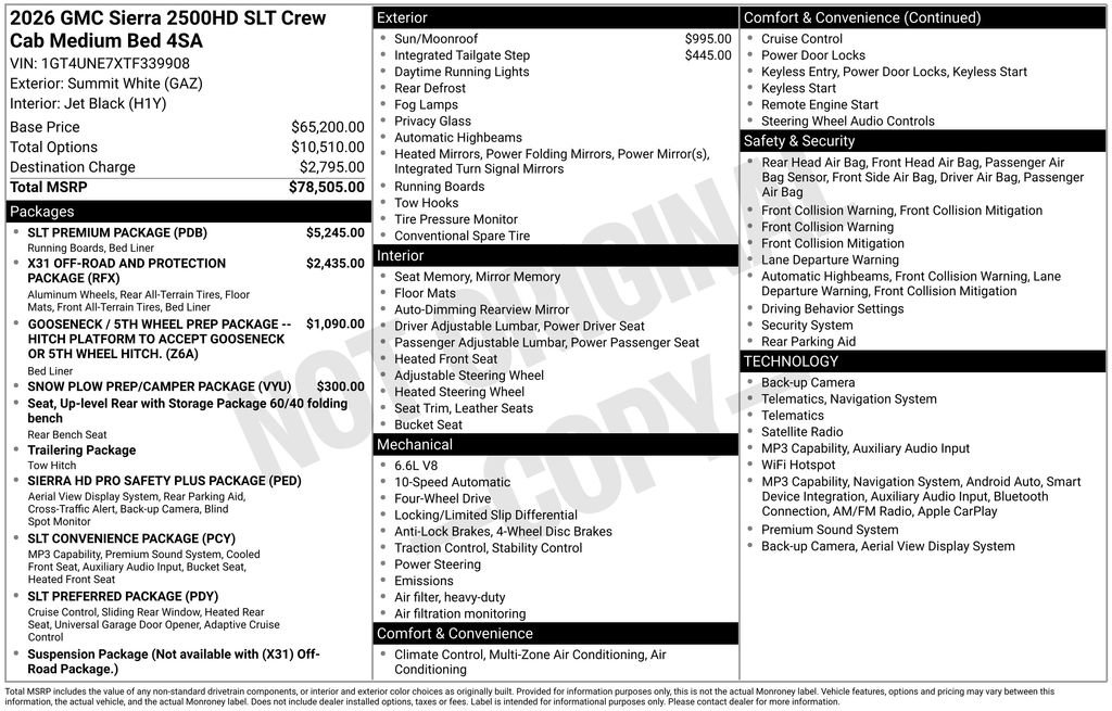 New 2026 GMC Sierra 2500 SLT w/ SLT Premium Package AWD/4WD image 5