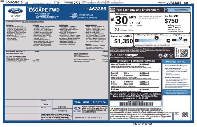 Used 2020 Ford Escape S FWD image 7