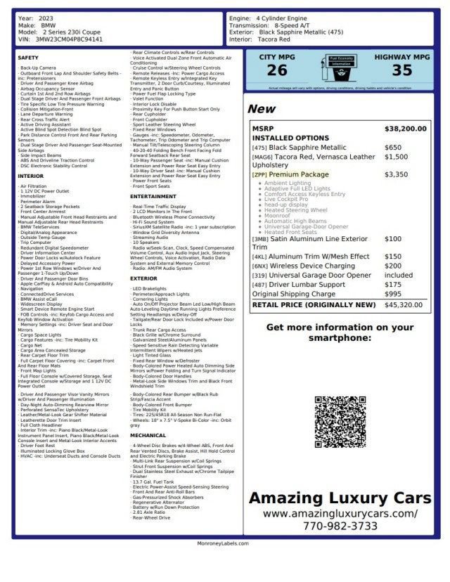 Used 2023 BMW 230i Coupe w/ Premium Package RWD image 20