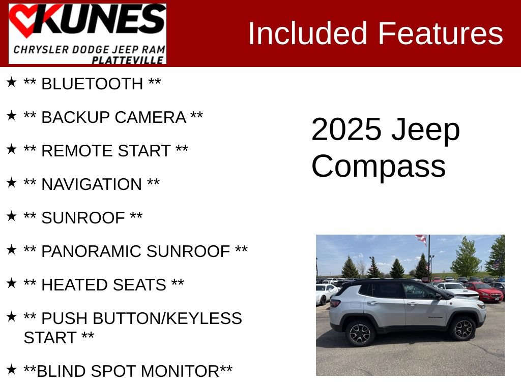 New 2025 Jeep Compass Trailhawk w/ Trailhawk Elite Group AWD/4WD image 2