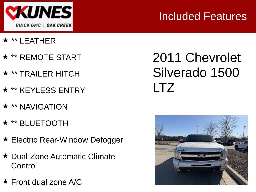 Used 2011 Chevrolet Silverado 1500 LTZ w/ LTZ White Diamond Edition image 2