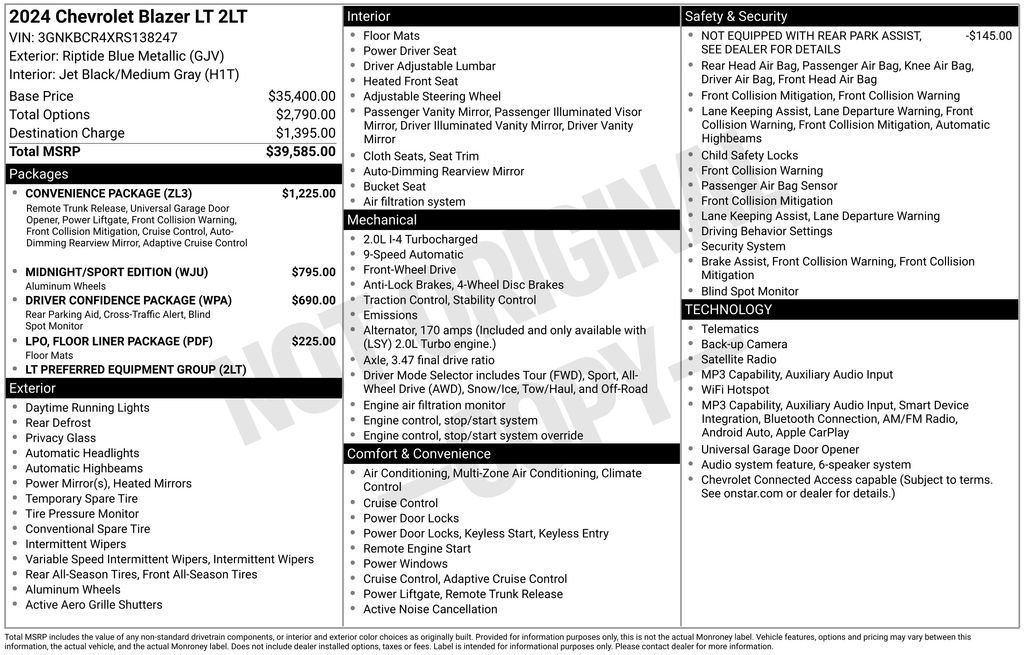Used 2024 Chevrolet Blazer LT w/ Convenience Package FWD image 28
