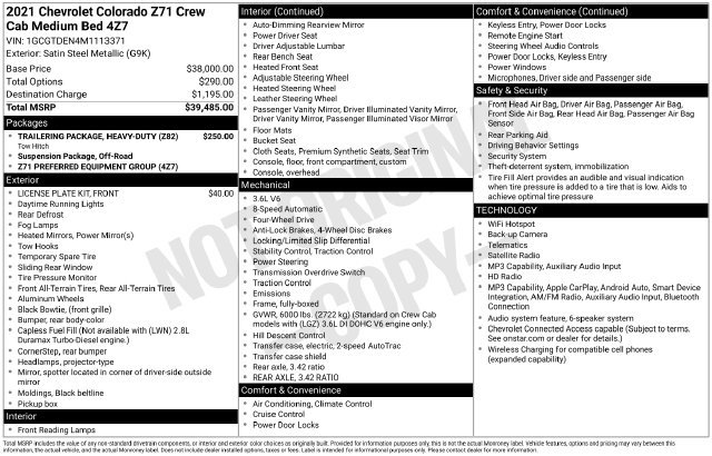 Used 2021 Chevrolet Colorado Z71 AWD/4WD image 42