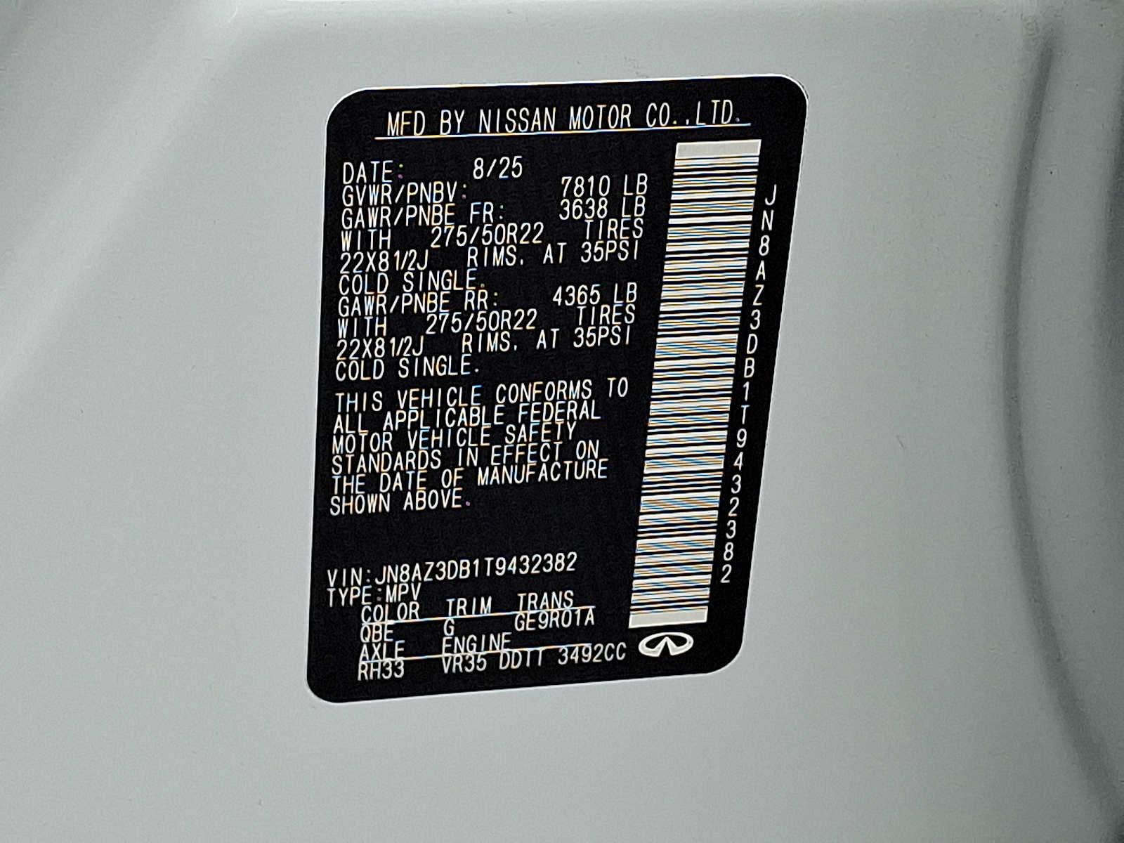 Used 2026 INFINITI QX80 4WD w/ Sport Exterior Package image 27