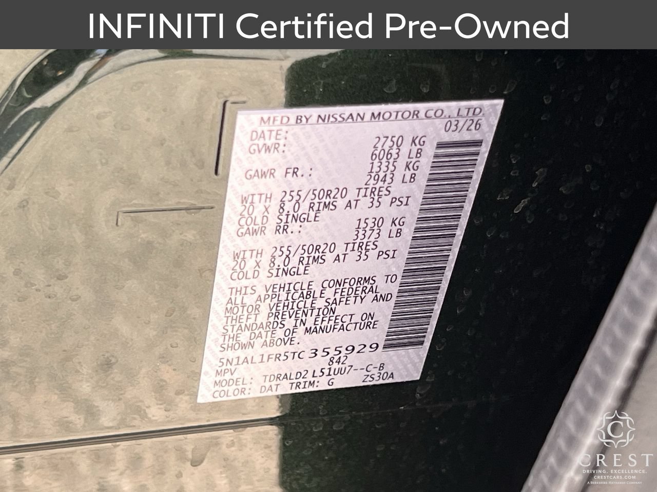 Certified 2026 INFINITI QX60 Luxe w/ Cargo Package FWD image 34