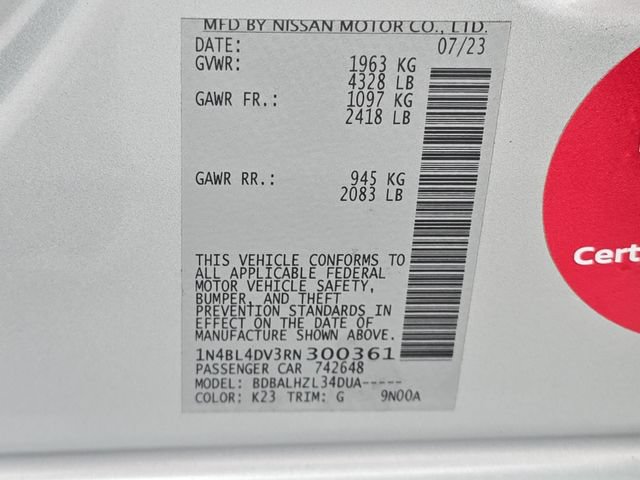 Certified 2024 Nissan Altima 2.5 SV FWD image 33