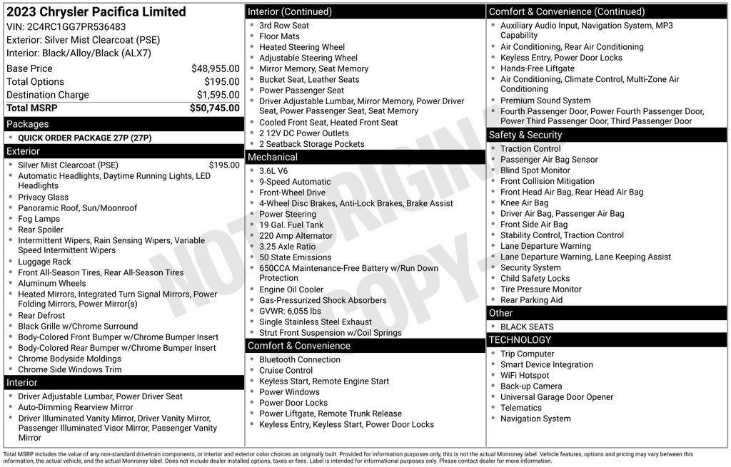 Certified 2023 Chrysler Pacifica Limited FWD image 46