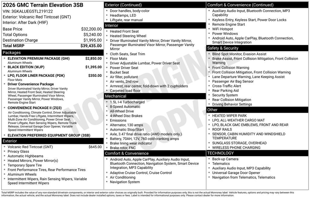 Used 2026 GMC Terrain Elevation w/ Elevation Premium Package image 37