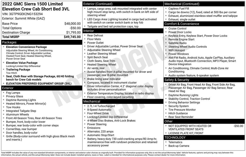 Used 2022 GMC Sierra 1500 Elevation image 17