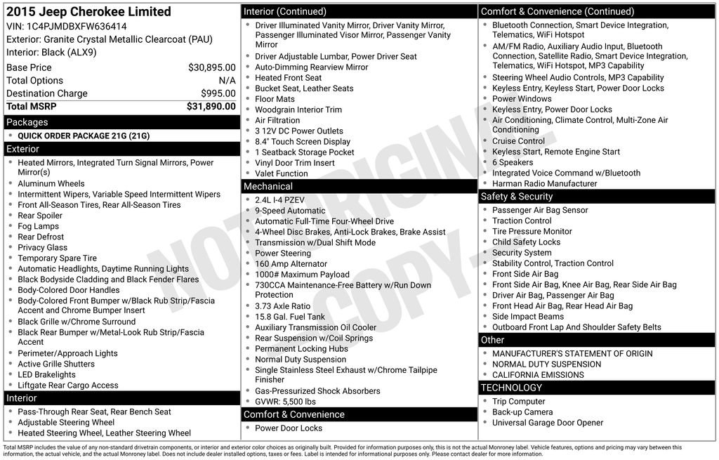 Used 2015 Jeep Cherokee Limited image 27