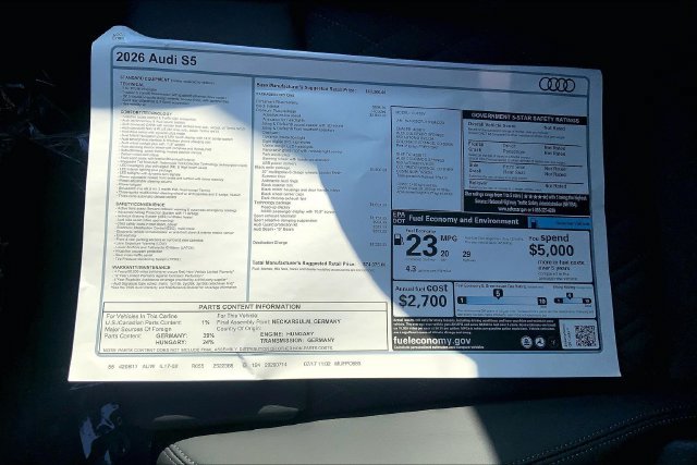 New 2026 Audi S5 Premium Plus AWD/4WD image 12