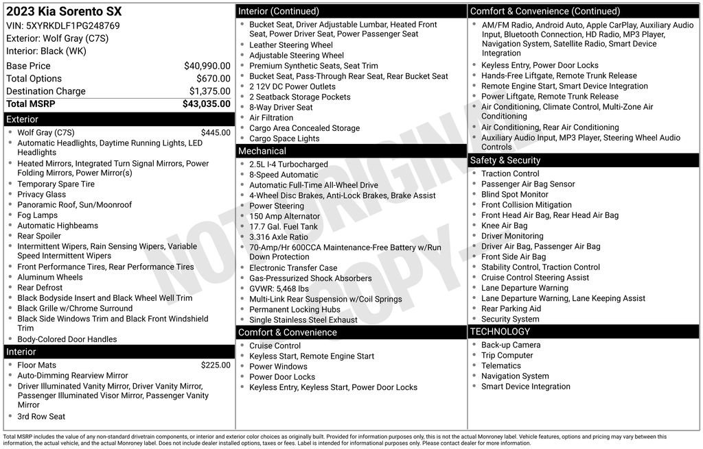 Used 2023 Kia Sorento SX image 6
