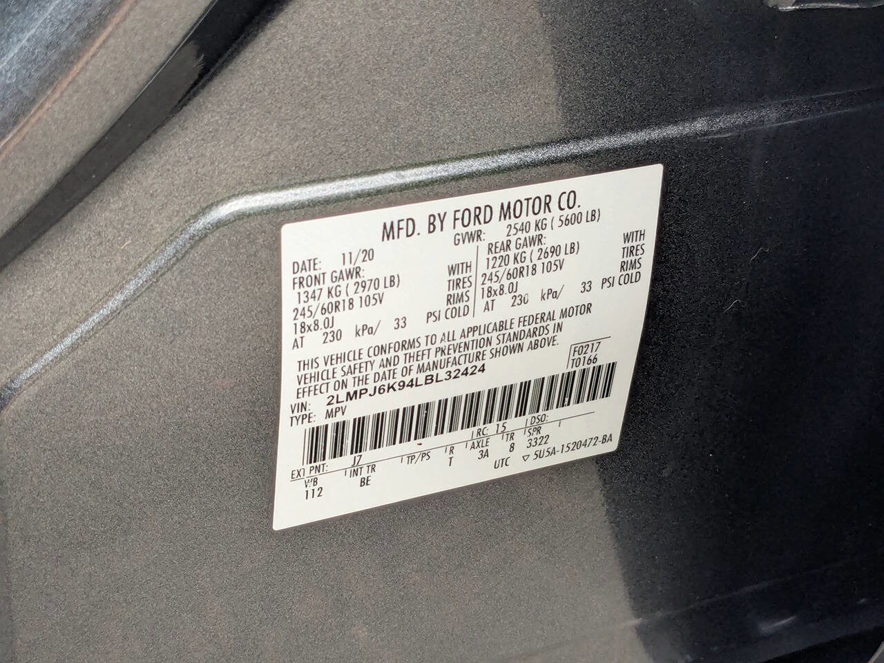 Used 2020 Lincoln Nautilus Reserve w/ Cargo Utility Package image 37