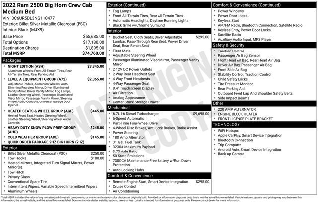 Used 2022 RAM 2500 Big Horn w/ Night Edition AWD/4WD image 66