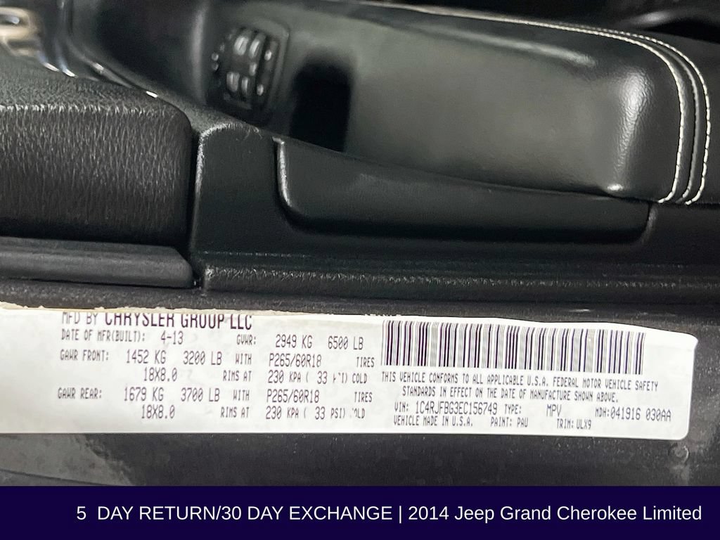 Used 2014 Jeep Grand Cherokee Limited AWD/4WD image 37