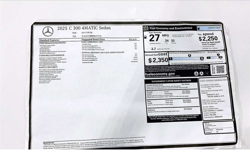 New 2025 Mercedes-Benz C 300 4MATIC Sedan image 19