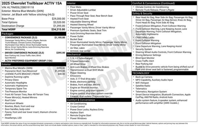 Used 2025 Chevrolet TrailBlazer ACTIV w/ Convenience Package AWD/4WD image 34