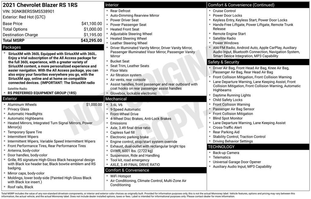 Used 2021 Chevrolet Blazer RS FWD image 28